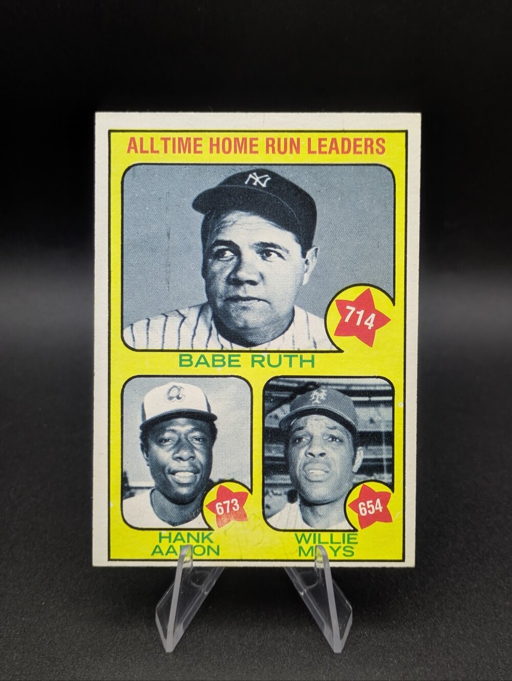 1973 Topps #1 All-Time Home Run Leaders (Babe Ruth / Hank Aaron / Willie Mays)
